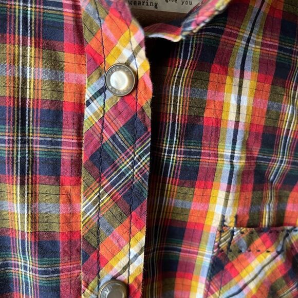 MAISON Scotch & Soda plaid Western Shirt pearl snap size 2 - Picture 4 of 10